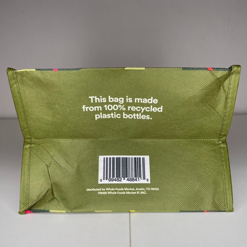 Whole Foods Market Mini Tote Reusable Shopping Bag — Green Garden Leaf Print NEW - Picture 16 of 16
